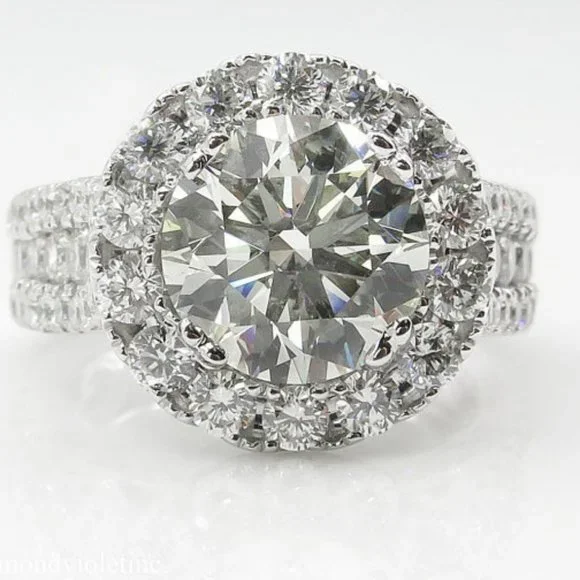 NEW Round Diamond Halo sterling silver Engagement Ring - Picture 4 of 4